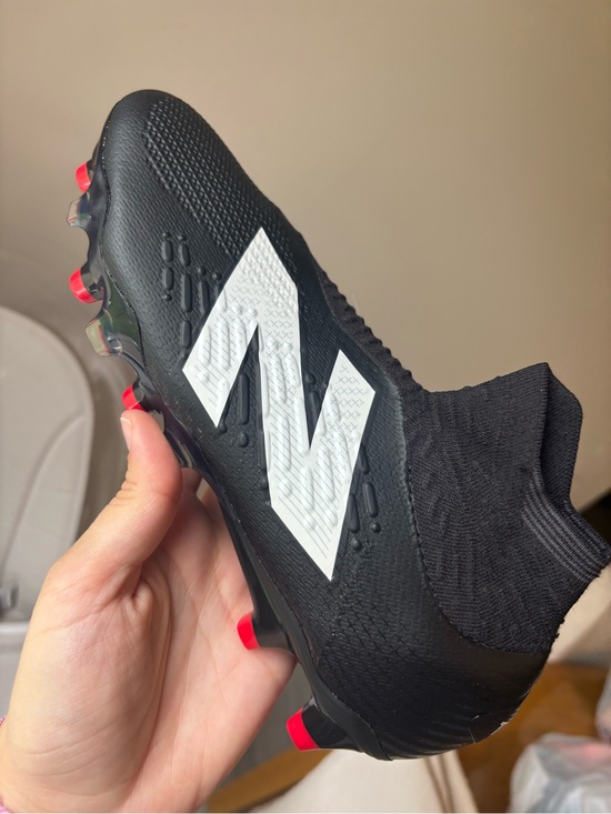 New Balance Other - New Balance Black Soccer Cleat with White Logo and Red Stud Accents
